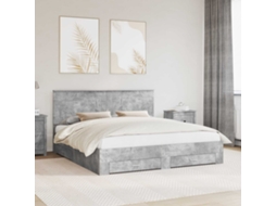 Vidaxl Estrutura Da Cama Cinzento 180 X 200 Cm Derivados De Madeira