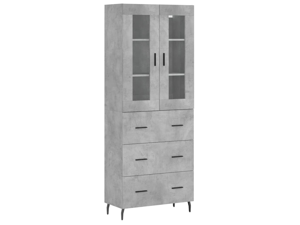 Armário Alto 69,5x34x180cm Madeira Cinza Cimento MAISON EXCLUSIVE