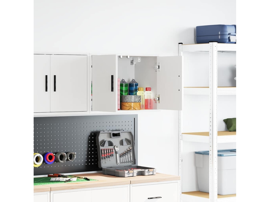 Mobiliário De Cozinha | Armário De Parede Da Garagem Branco Madeira Engenheirada Lovely Home