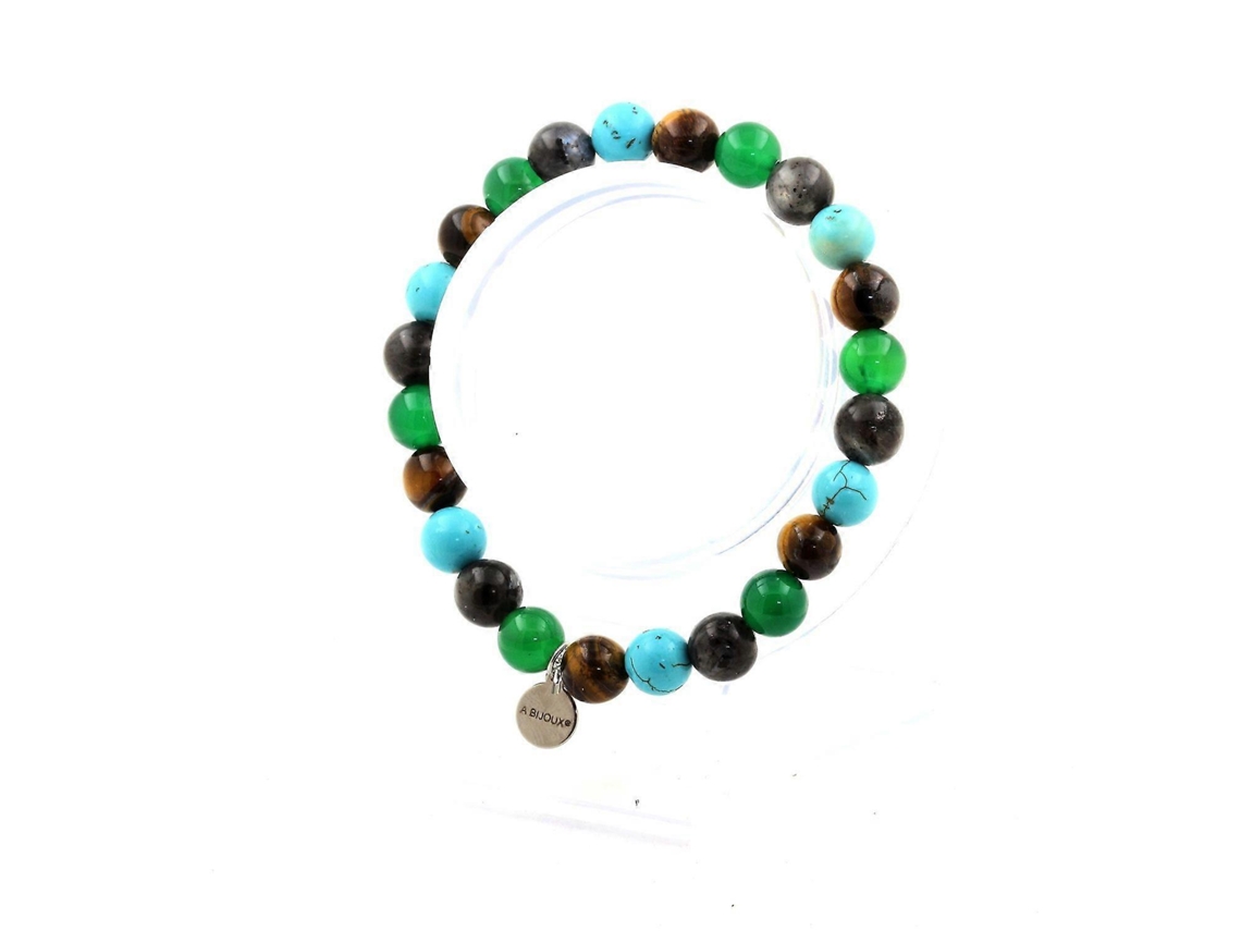 Pulseira Com Contas De Olho De Tigre, Labradorita, Turquesa E Ágata Verde De 8 Mm Nostalgia88
