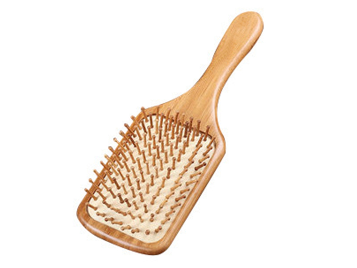 Escova de Madeira Antiestática com Cabelo de Bambu Reduz O Frizz e Os Nós Massageia O Couro Cabeludo, JEDBESETZT