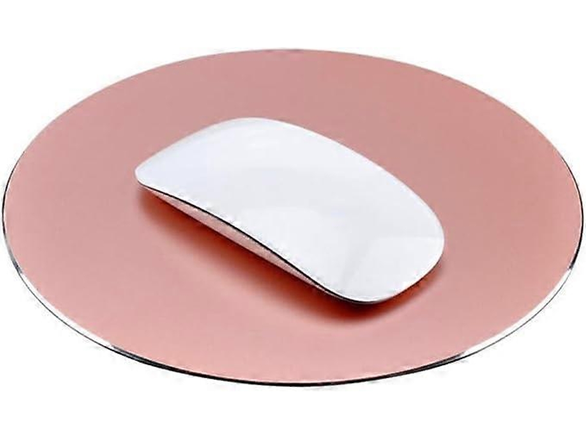 Mousepad Gamer Redondo De Alumínio Com Superfície Impermeável E Base De Borracha Antiderrapante Olysi Shop (ouro Rosa)