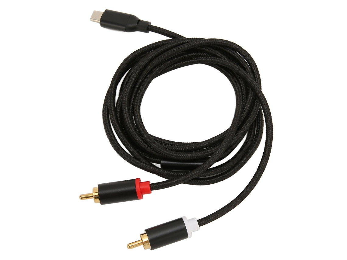 Aetheria cabo Type C para 2 Rca Macho Hifi Estéreo Adaptador de Som Ouro Placado 1m