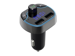 Carregador De Carro Com Duas Portas Usb T24, Viva Voz, Compatível Com Bluetooth, Reprodutor De Mp3 E Transmissor De Rádio Brilvibera