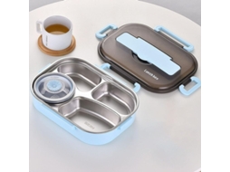 Rebe-bento Box Para Crianças E Adultos Com Isolamento Térmico, 4 Compartimentos Em Aço Inoxidável, 1000/1300ml