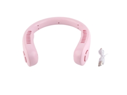 Ventilador de Pescoço Sem Lâminas Usb Recarregável Rosa
