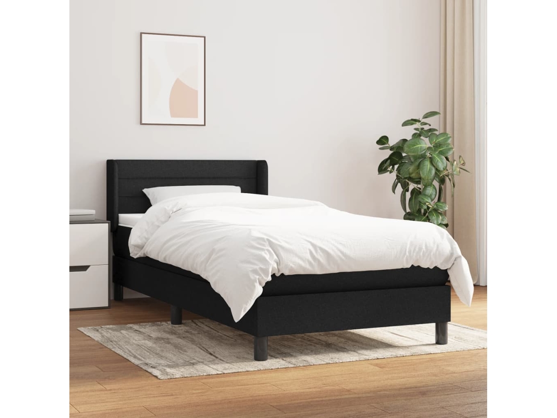 Box Spring Bed, Box Spring Beds Vidaxl Preto Tecido (90 X 200 Cm)