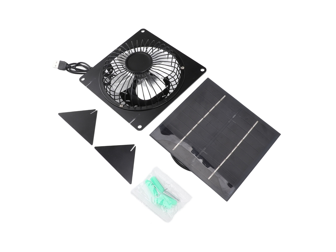 Ventilador Portátil Solar 20w 5v com Suportes Usb