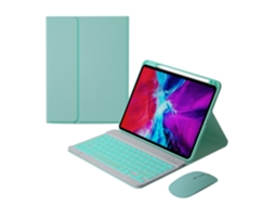 Lurelia Capa Com Teclado Bluetooth Para Ipad Air Retroiluminação E Rato, Layout Pt, Verde Claro