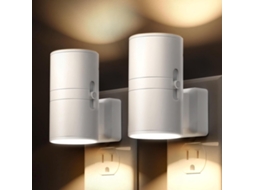 Luz Noturna com Sensor de Luz para Economia Energia, Luz Branca Quente Suave , Fácil de Conectar, Conjunto com 2 Unidades BRILVIBERA (3000k)