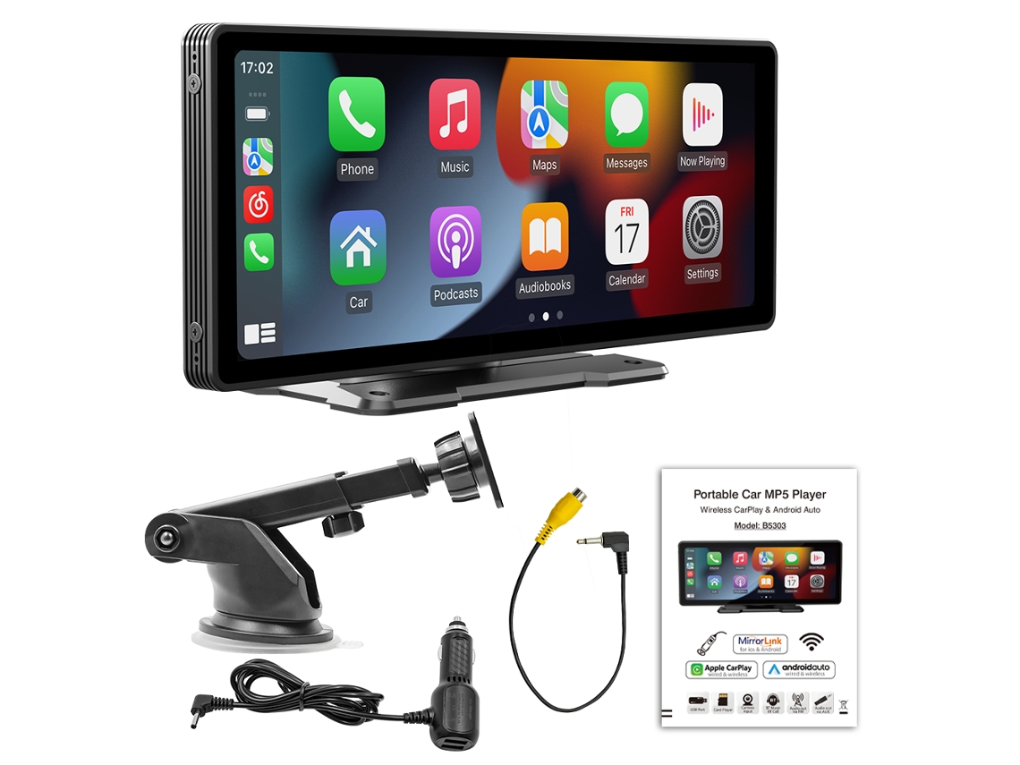 Novo 2023 10,26 Polegadas Dashcam Smart Car Player Controle De Voz Dvr Bt Fm Tela Espelho Carplay Android Brilvibera