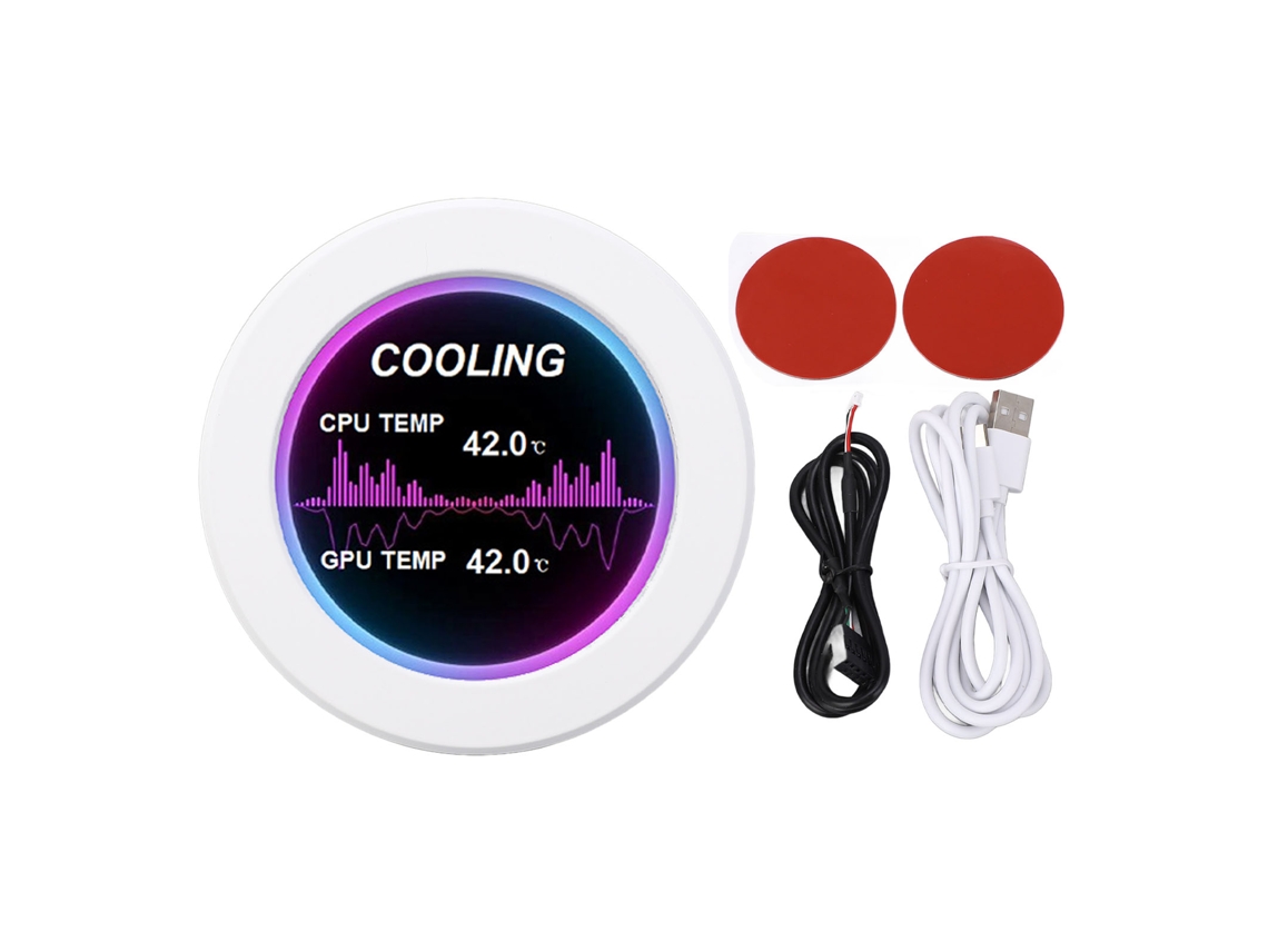 Tela Lcd Circular Ips 2.1 Polegadas 480x480 Rotação 360° para Watercooler Branco