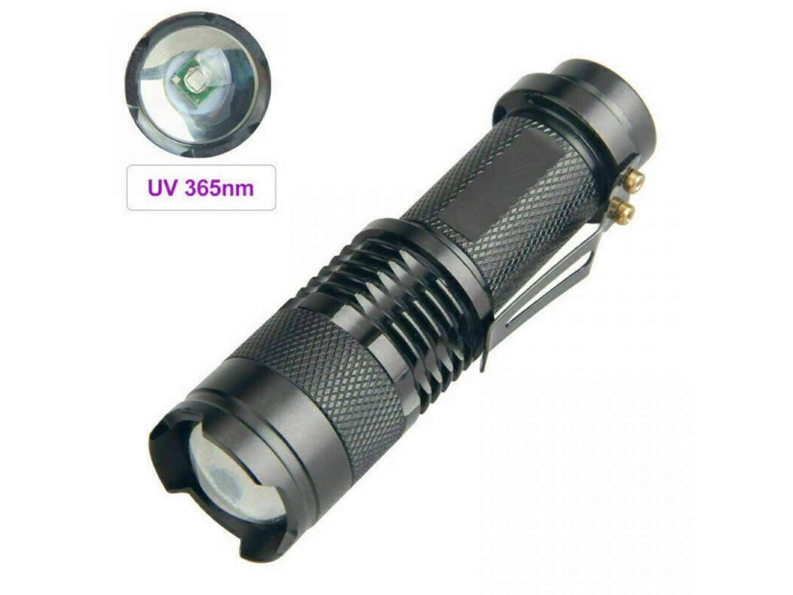 Lanterna De Led Uv Ultravioleta 365/395nm Para Inspeção De Urina De Pet E Corpos - Material Alumínio 365nm