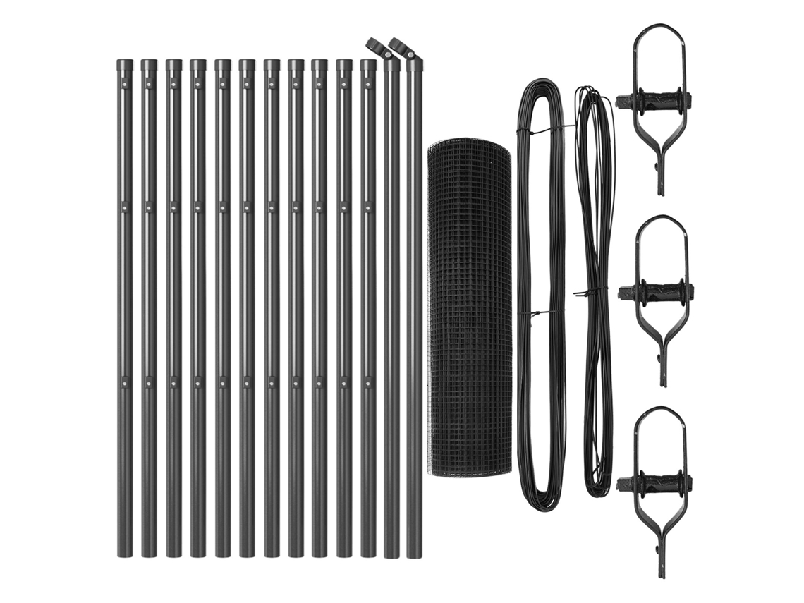 Conjunto 1 Poste De Cerca Vidaxl Cinzento Aço (25 X 0,6 M)