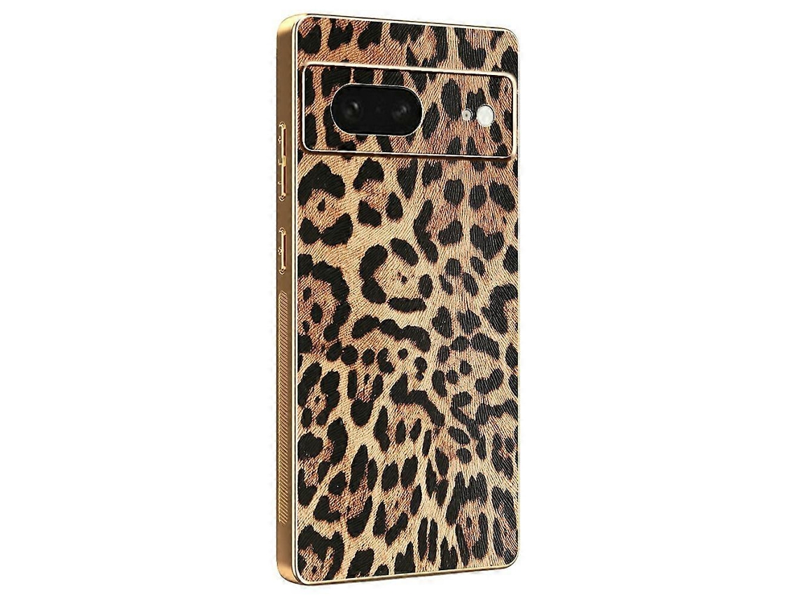 Capa Tkdaddy Para Google Pixel 8 Com Estampa De Leopardo, Couro Sintético Revestido, Pc Tpu Galvanizado