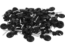 Pacote com 100 Isoladores para Cerca Elétrica, Postes de Madeira, Função Autoperfurante para Pastagens. SFUSHOS