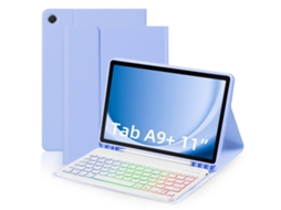 Lurelia Capa Com Teclado Bluetooth Para Samsung Tab S9 Fe Plus 12.4 Com Teclado Retroiluminado Rgb