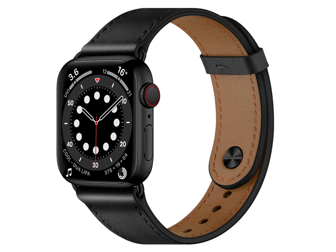Bracelete para Apple Watch 38/40/41mm Couro Genuíno Preto XIAOMOYU