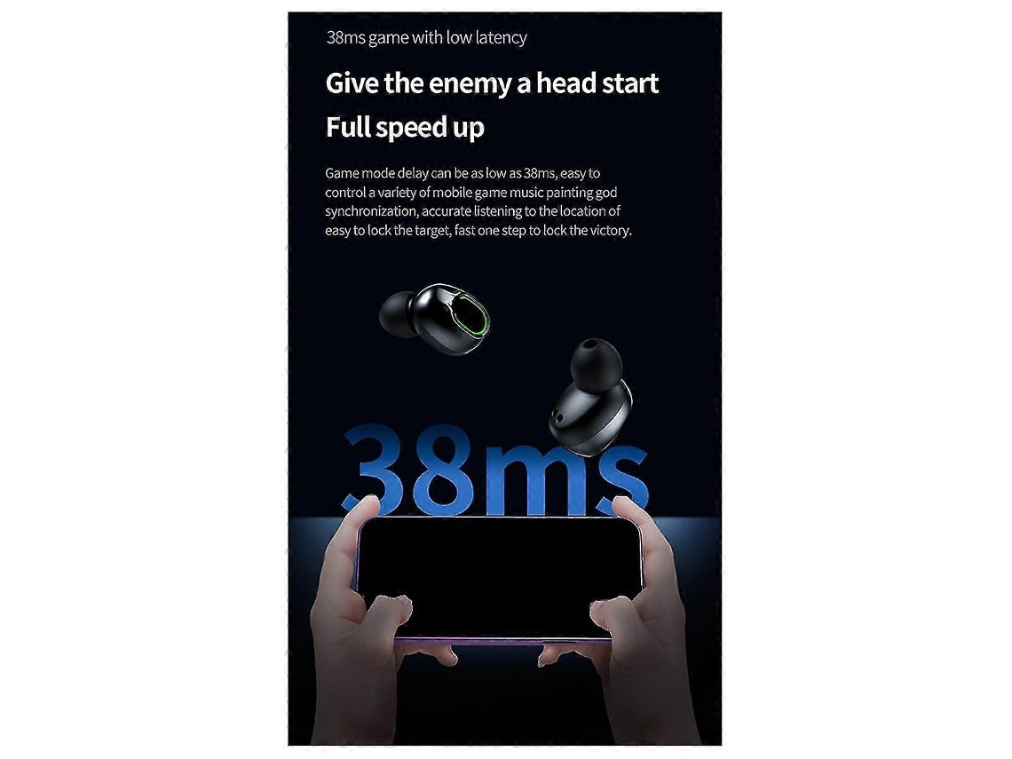 Fones De Ouvido Intra Auriculares Bluetooth Bq70 Tws 5.4 Com Compartimento Removível E Visor Digital, Esportivos. Ly Ebike