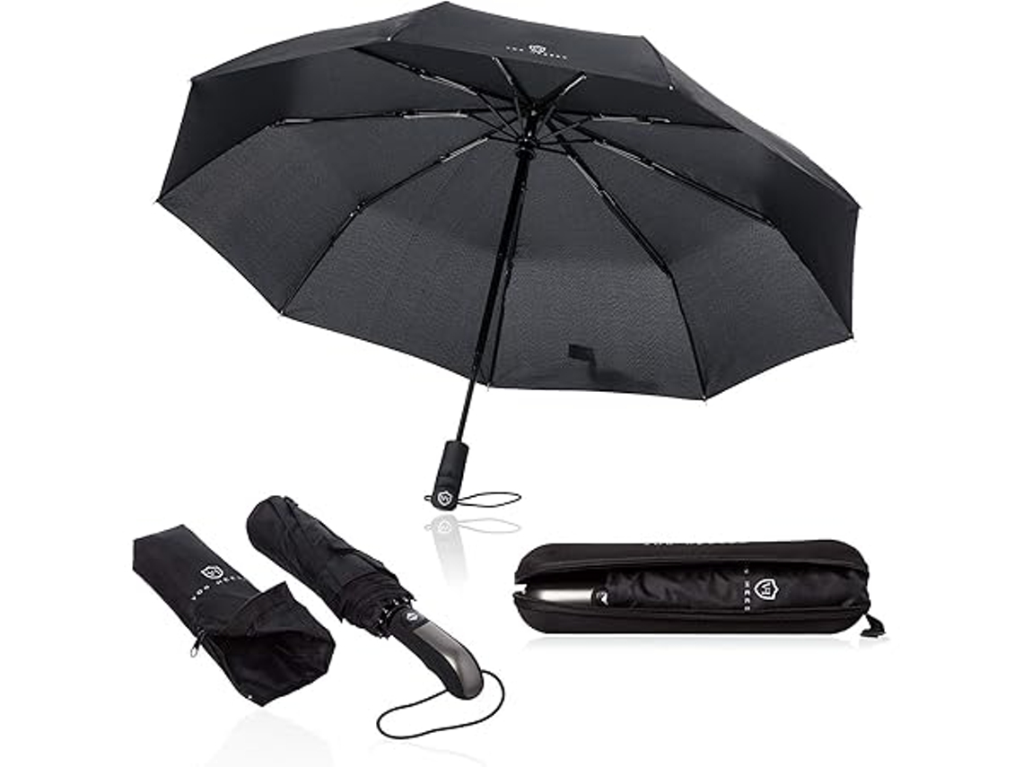 Guarda chuva Resistente Ao Vento e À Chuva, Inclui Bolsa para de Viagem Dobrável Automático, Multifuncional STELASPLEN