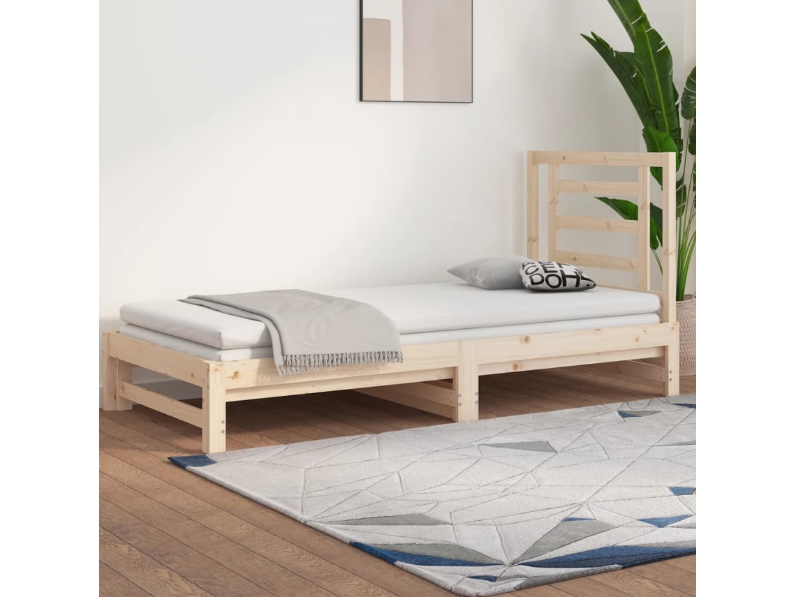 Vidaxl Estrutura Sofá cama de Puxar 2x Cm Pinho Maciço (90x190)