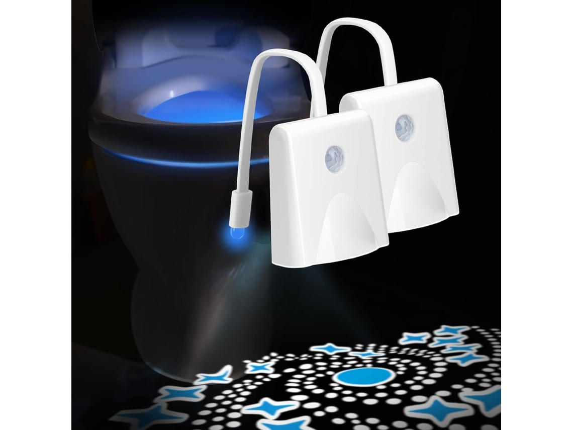 Conjunto De 2 Luzes Noturnas Para Vaso Sanitário Com Mudança Cor, Via