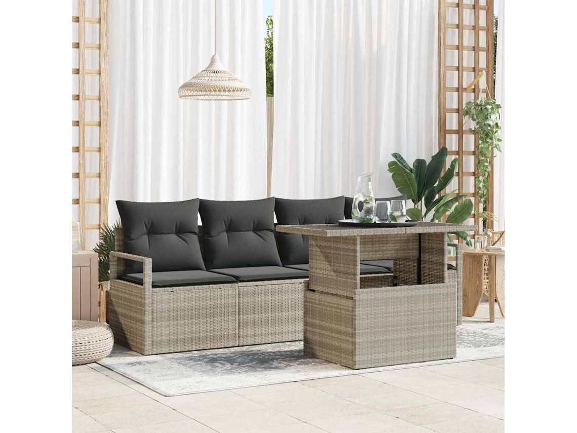 Vidaxl Conjunto De Sofá De Jardim 5 Unid. 4-número De Lugares Luz