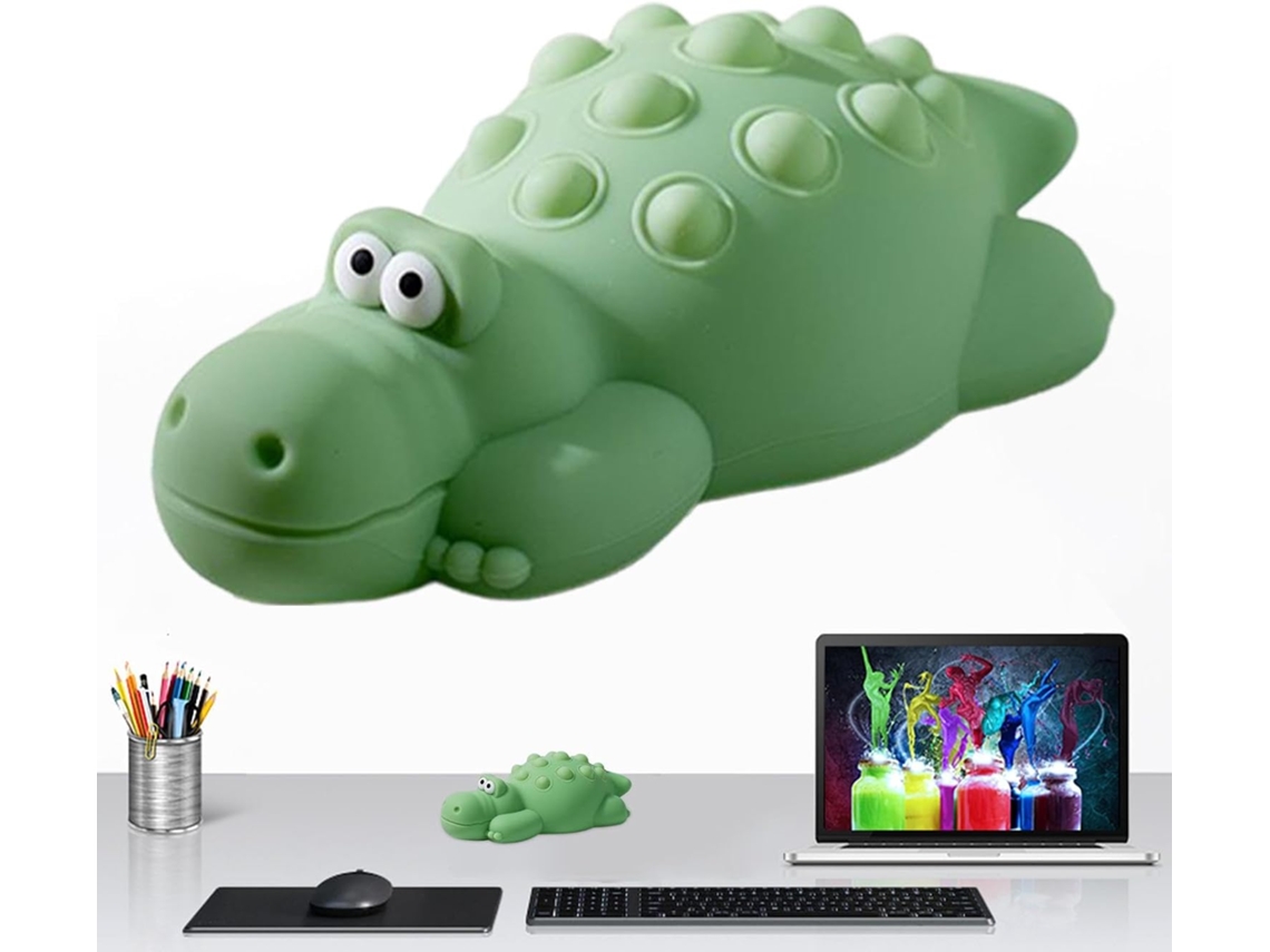 Luminária de silicone em formato de crocodilo para quarto de bebê.