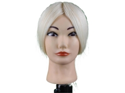 Cabeça de Manequim SFUSHOS com cabelo natural, trançado, 45 cm