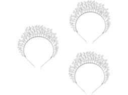 Conjunto De Coroa Artificial De 3 Peças, Tiara Elegante Para Noiva, Tiara Extravagante, Acessórios Para Festa