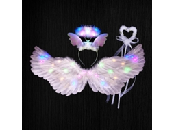 Asas De Anjo Iluminadas Com Luzes Led, 3 Modos De Iluminação, Feitas À Mão, Para Festas De Fantasia E Halloween Multicolor