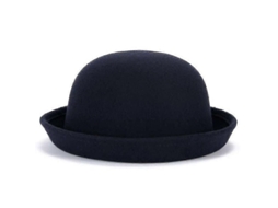_chapéu de Lã Bowler Derby para Mulheres com Cor Solida e Tendência