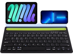 Teclado Eifson Bluetooth Sem Fio, Conectar 2 Dispositivos - Layout Em Inglês - Preto