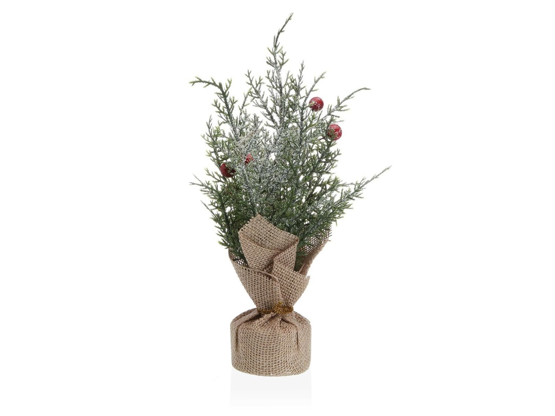 Planta Decorativa VERSA Linho Metal Plástico Cimento 12x31x12 cm