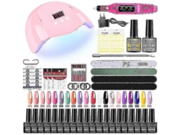 Kit de Unhas Gel Profissional Conjunto com 120w/54w Lâmpada Unha Uv e Broca Compatível Todo o G El Secagem Esmalte M GOKOCO