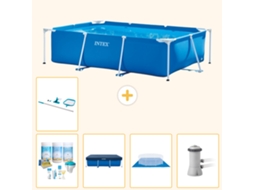 Intex Piscina Com Estrutura Retangular - 300x200x75 Cm - 6-peças S21123