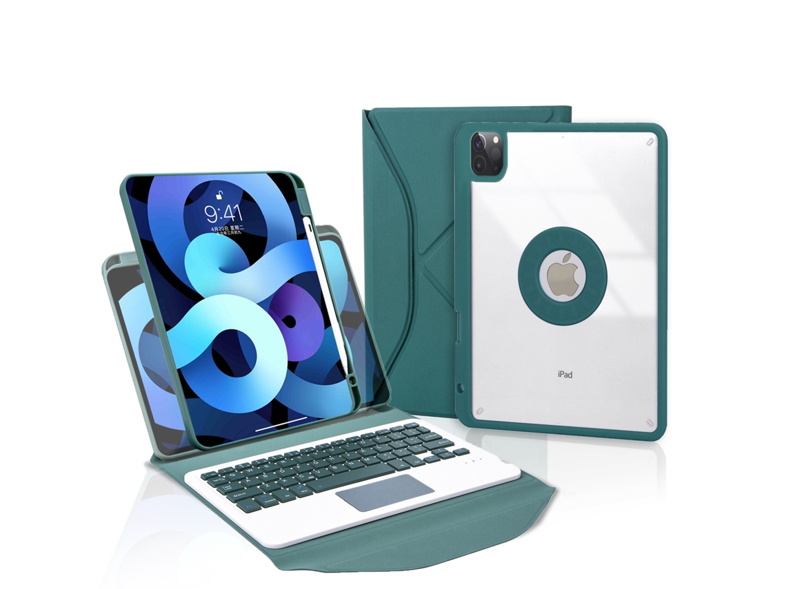 Lurelia Capa Com Teclado Bluetooth Para Ipad Air 5 10.9 Com Teclado Com Touchpad, Verde Escuro