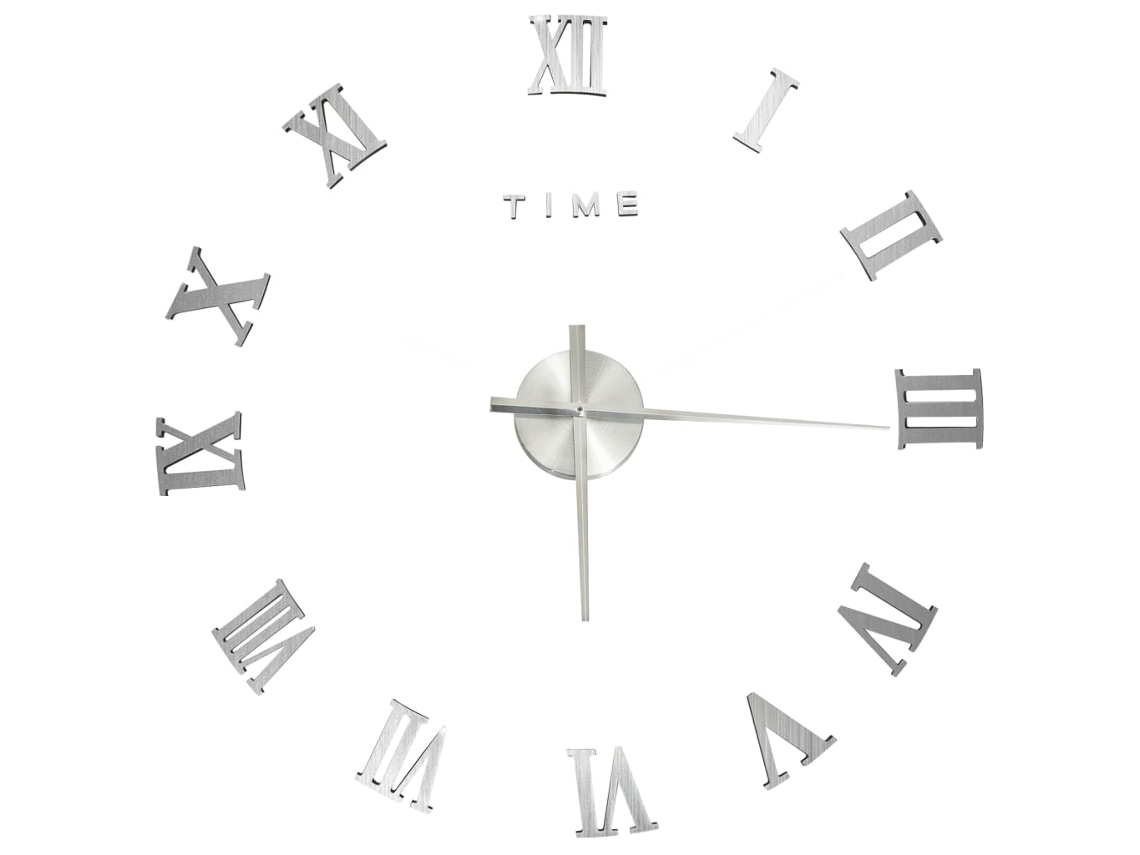 3d Wall Clock, 3d Wall Clocks Vidaxl Prateado Acrílo (n/a)