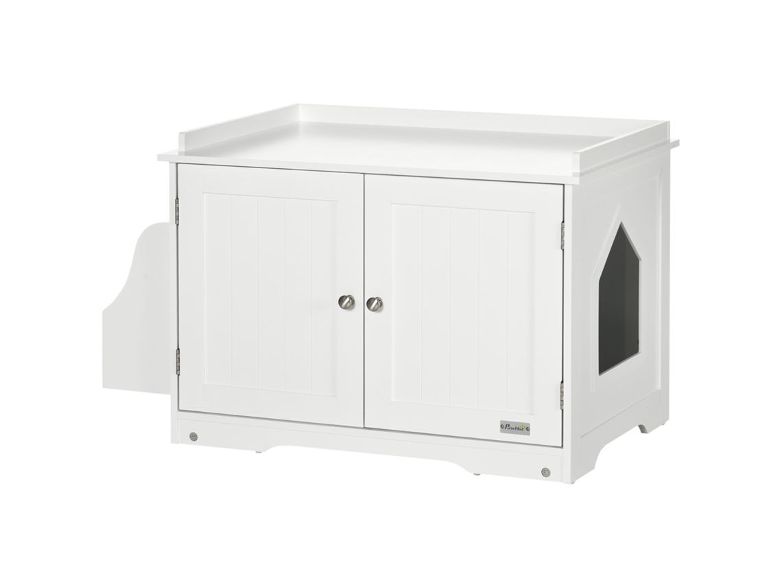 Caixa de Areia para Gatos com divisória, porta dupla magnética, prateleira lateral, 86x48x52cm | S/MARCA