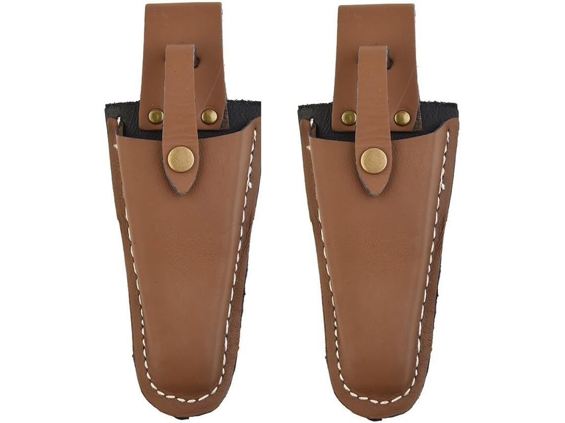 Conjunto De Bolsa Couro Portátil Para Tesouras Poda, Inclui 2 Bolsas De Armazenamento Para Transportar E Organizar As