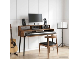 Vidaxl Mesa De Estúdio Madeira Antiga 110 X 42,5 X 36 Cm