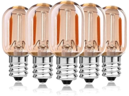 Rebe 5un Lâmpadas Led Filamento E14 1w Equivalente a 10w, Lâmpada para Forno T22, Branco Quente 2200k, Não Regulável Classe Energética F