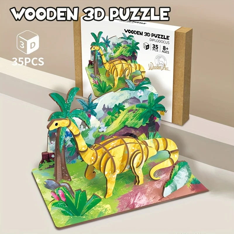 Quebra-cabeça Criativo De Madeira 3d Com Modelo De Animal, Faça Você Mesmo.