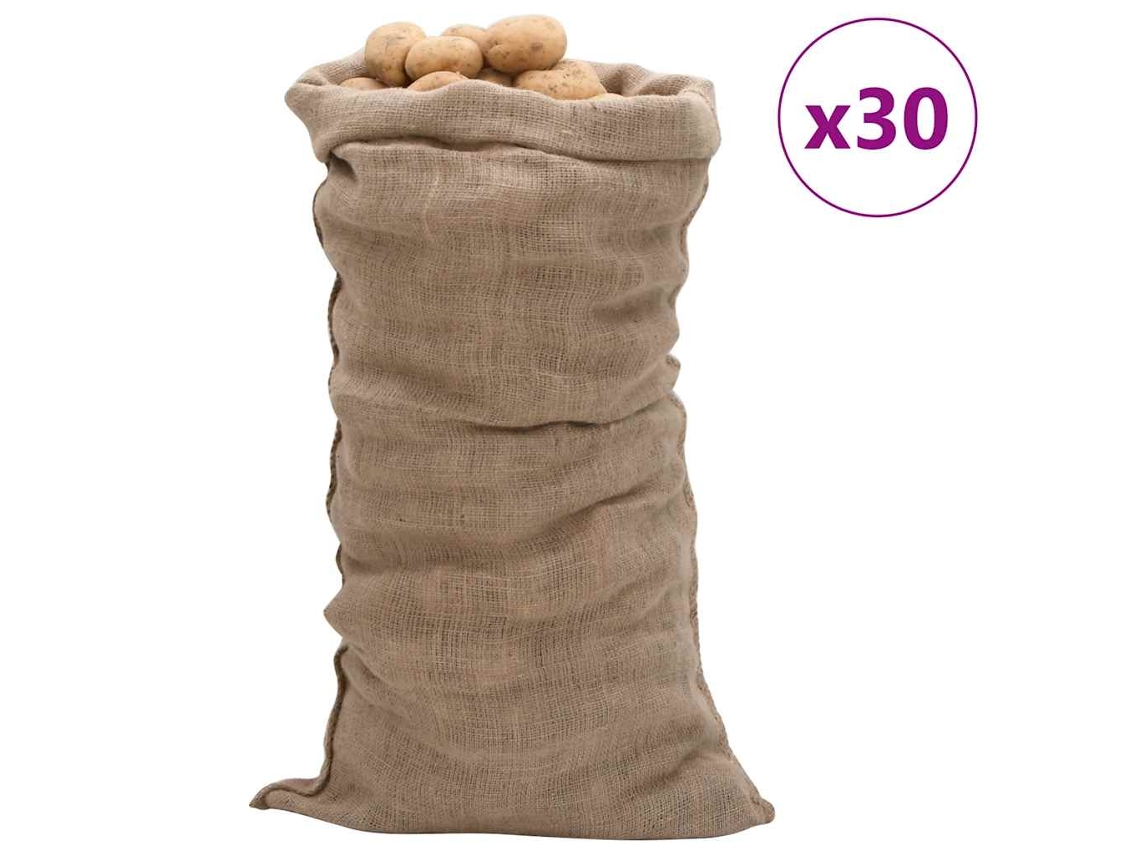 Vidaxl Sacos De Juta 30 Pcs 65x135 Cm 100% Juta 220 Gsm