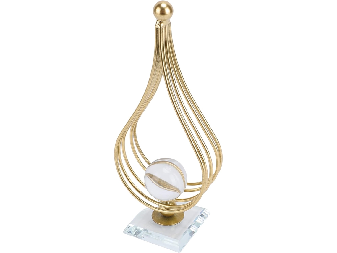 Ornamento De Bola De Cristal, Elegante Decoração Em Formato De Gota Com Suporte De Ferro Para Decora Gokoco