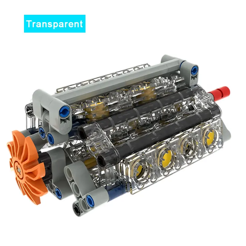 Conjunto De Blocos De Montar (transparente) Para Modelo De Motor W16