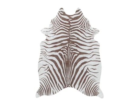 Etosha Zebra Tapete Antiderrapante Tecelagem Plana Retangular 150x200cm Pele Sintética Castanho