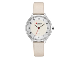 Relógio de quartzo branco, mostrador elegante, MDUG