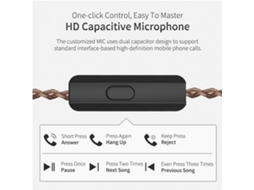 Fones de Ouvido Intra auriculares Kz Zs10 Pro: Hifi, 1dd+4ba Driver Híbrido, 3.5mm, Cabo Destacável, Esportivos. EOOCOO
