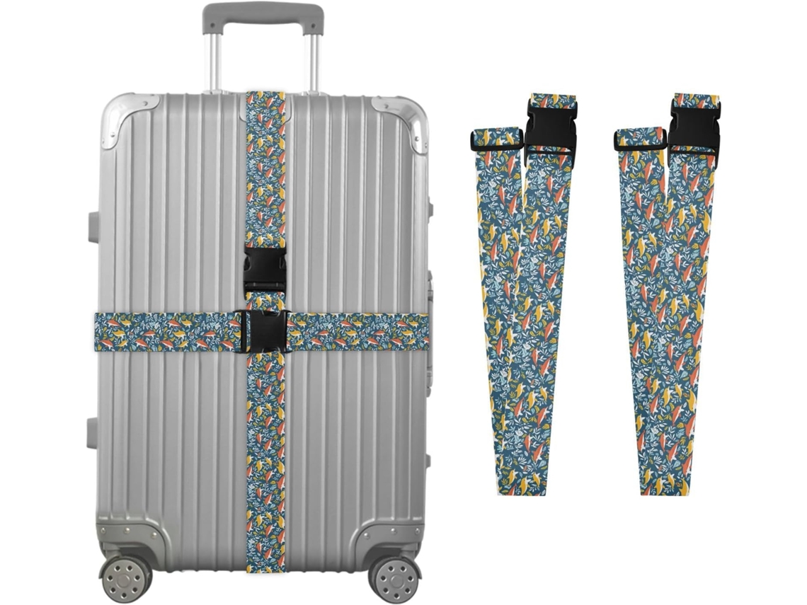 Conjunto De 2-cintas Bagagem Leaf And Whale Para Malas, Cintas De Viagem, Acessórios Para Cinto, Conector De Bagagem